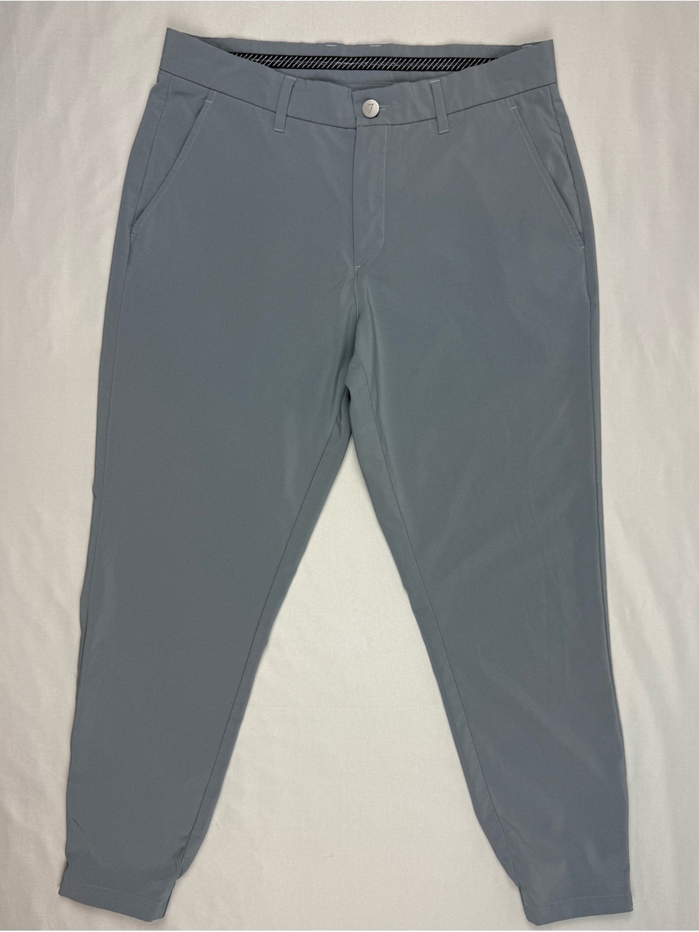 Primo Mens Jogger Golf Pants 32 Short x 26 Grey Ankle Zip Lightweight B1